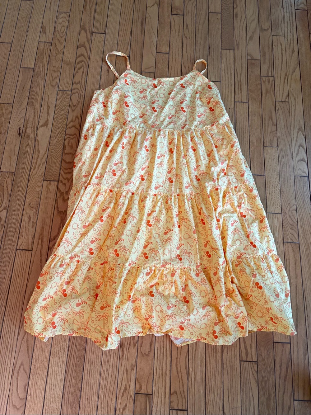DisneyTiered Sundress Tropical women’s 2XL yellow/Orange Mickey/Minnie vacation